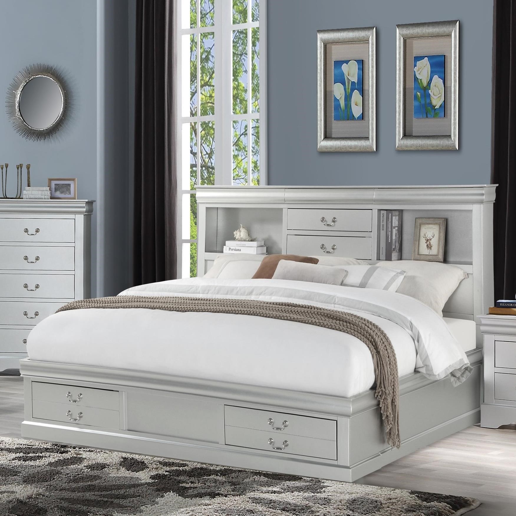 Acme layla queen top bed with storage